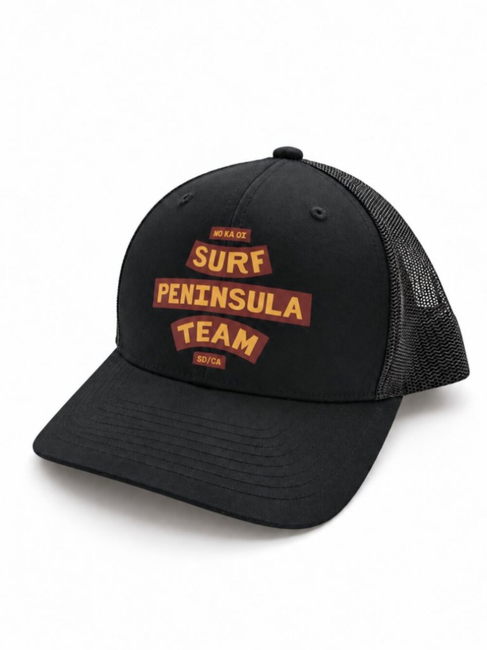 Surf Peninsula Team SD/CA Black Trucker Snapback Hat